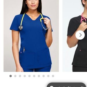 Heart Soul v-neck scrub top galaxy blue xxs